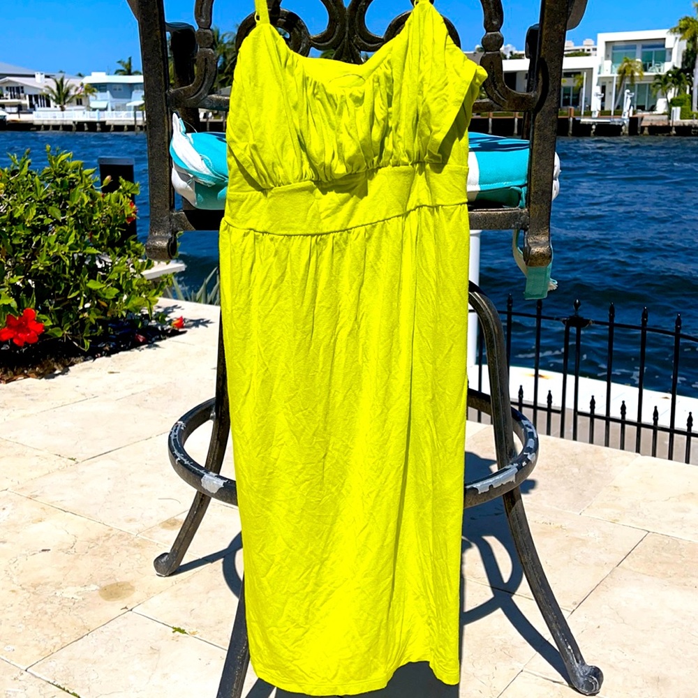 SOLD! 💚Bright Lime Green cotton dress, so cute & comfy!